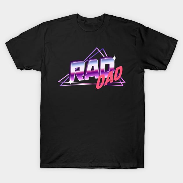 Rad Dad Retro Vintage 80's Synthwave T-Shirt by OrangeMonkeyArt